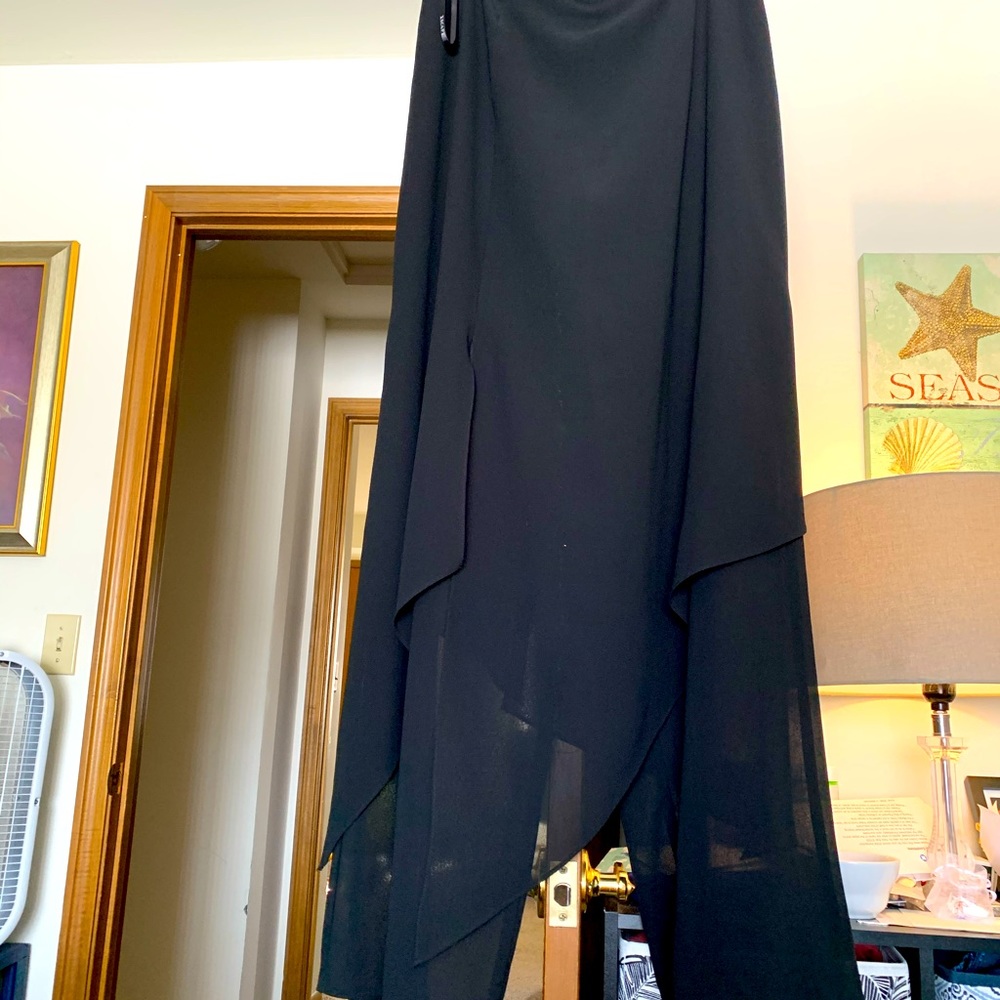 Black sheer pants with overlay